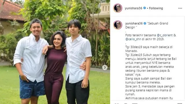 Unggahan Yuni Shara. (Foto: Instagram yunishara36)