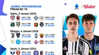Jadwal Live Streaming Serie A Pekan Ke-18, Tayang di Vidio