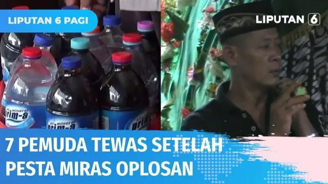 Sebanyak tujuh orang pemuda di Jepara, Jawa Tengah, dilaporkan tewas setelah berpesta miras oplosan. Para korban sempat merasakan kepala pusing dan nyeri di dada. Pihak Kepolisian masih menyelidiki bahan campuran yang digunakan untuk mengoplos miras.