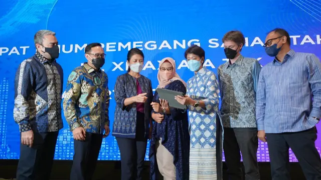 Jajaran direksi XL Axiata dalam RUPS 2022