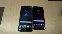 Perbedaan ukuran fisik Samsung Galaxy S9 Plus dan Galaxy S9 (Liputan6.com/ Agustin Setyo W)