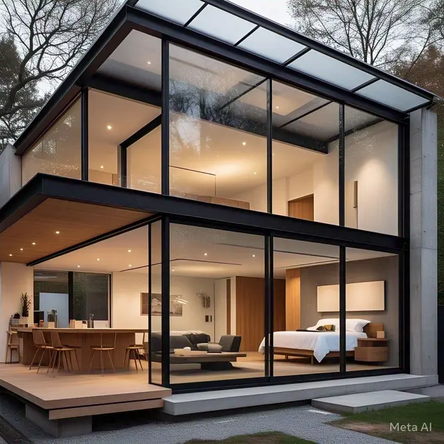 Gambar Rumah Minimalis 2 Lantai dengan Façade Kaca
