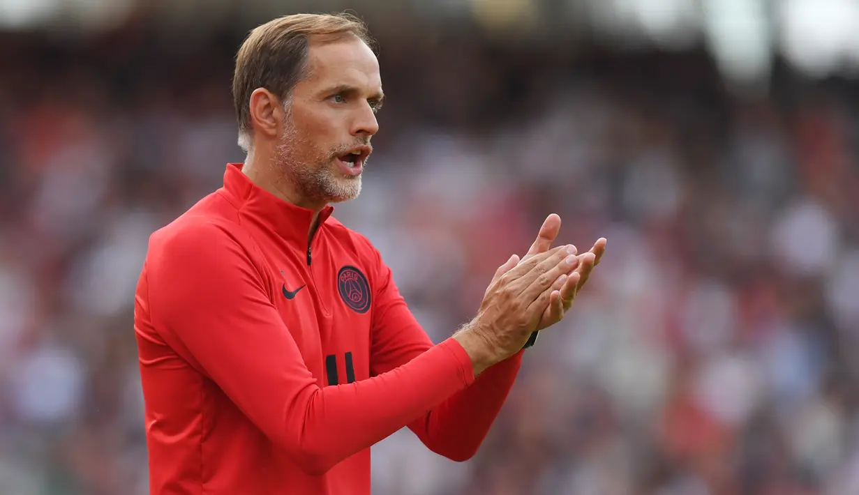6. Thomas Tuchel - Pria asal Jerman ini masih berstatus sebagai pelatih Paris Saint-Germain. Meski demikian manajemen Setan Merah tetap memasukkanya dalam radar pengganti Solskjaer. (AFP/Christof Stache)Pengganti Solskjaer di Manchester United