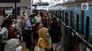 Pemerintah Provinsi (Pemprov) DKI Jakarta memberlakukan tarif Rp1 untuk transportasi umum TransJakarta, MRT, LRT pada 22 Juni 2023 bertepatan dengan HUT ke-496 DKI Jakarta. (Liputan6.com/Johan Tallo)