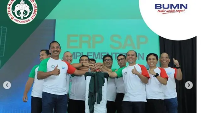 PT Semen Baturaja (Persero) Tbk (SMBR) mulai mengimplementasikan sistem Enterprise Resource Planning (ERP) terdepan berbasis System Application and Product In Data Processing (SAP). Dok: Instagram Semen  Baturaja