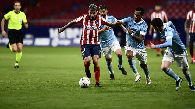 Luis Suarez Dua Gol, Atletico Madrid Ditahan Imbang Celta Vigo