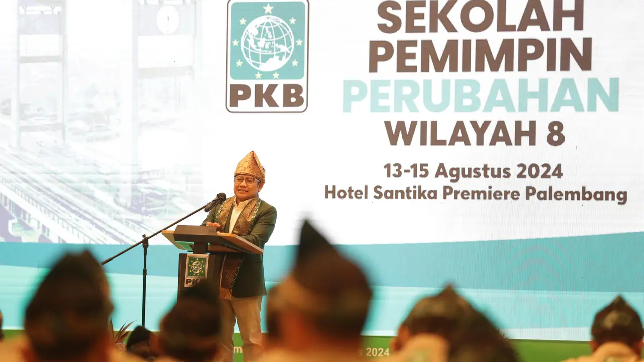 Ketua Umum Partai Kebangkitan Bangsa (PKB) Abdul Muhaimin Iskandar secara resmi membuka Sekolah Pemimpin (Sespim) Perubahan Wilayah 8 Sumatera Selatan, Lampung, Bangka Belitung, Jambi, dan Bengkulu, Selasa (13/8/2024) (Istimewa)