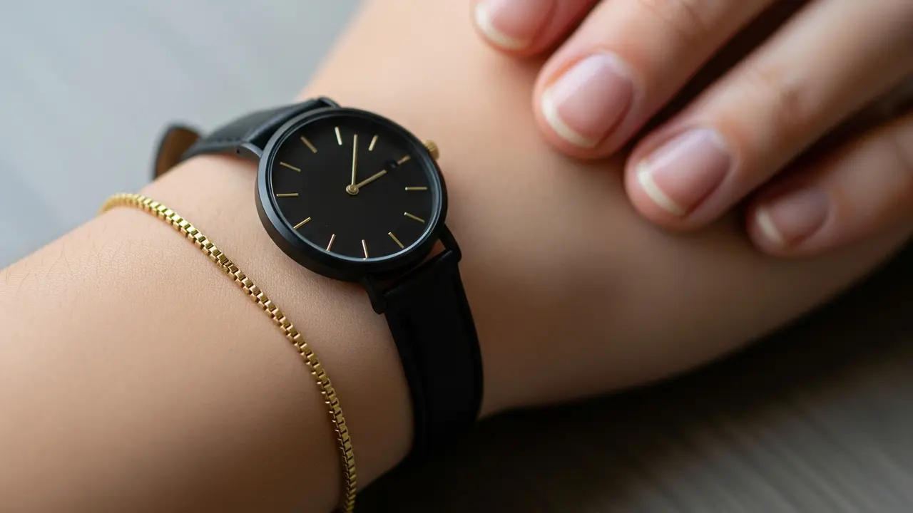 9 Model Gelang Emas Gram Kecil yang Cocok dengan Jam Tangan Hitam, Tampil Modern