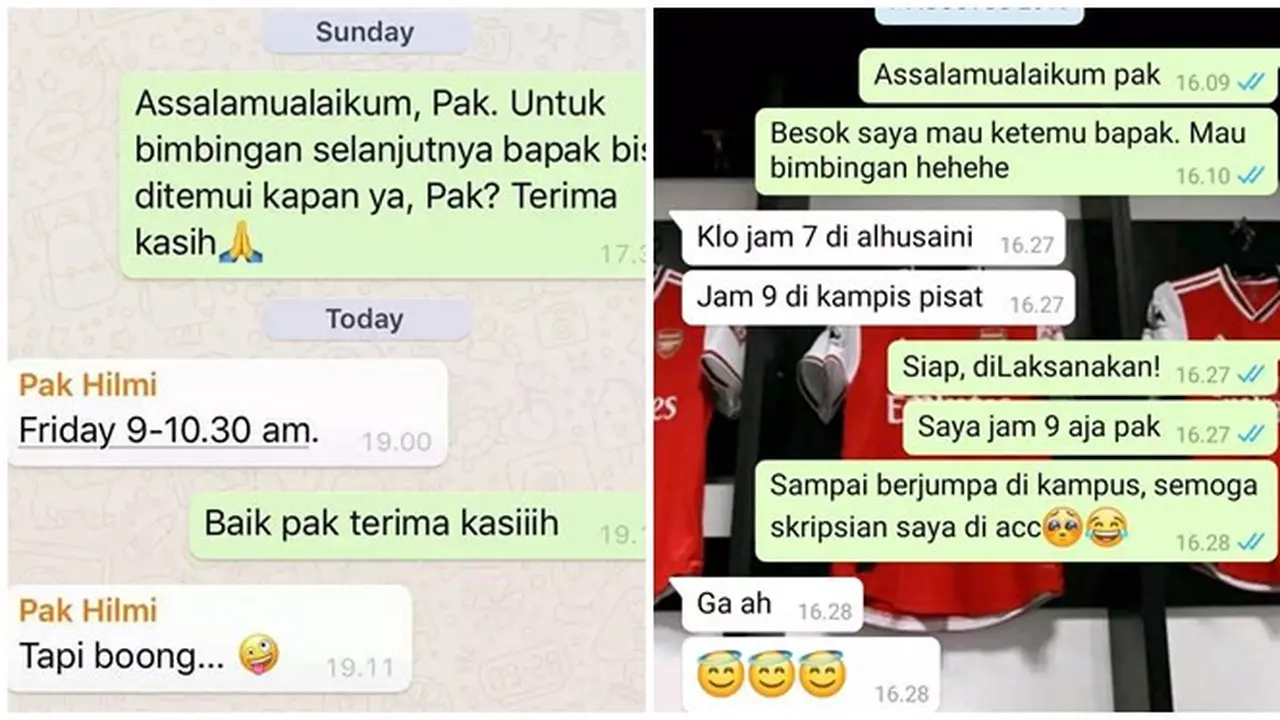 8 Chat Mahasiswa ke Dosen saat Ingin Bimbingan Skripsi Ini Kocak