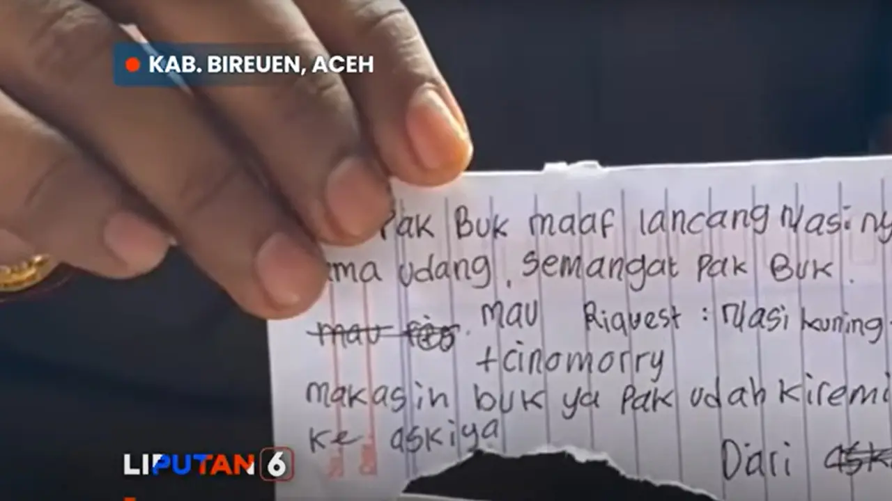 Siswa di Aceh tulis surat untuk pengelola MBG