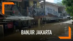 Banjir kembali merendam kawasan Rawajati, Pancoran, Jakarta. Banjir setinggi 5 meter menggenangi ratusan rumah di kawasan tersebut.