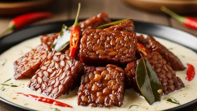 Tempe Bacem Kukus Air Kelapa Pekat