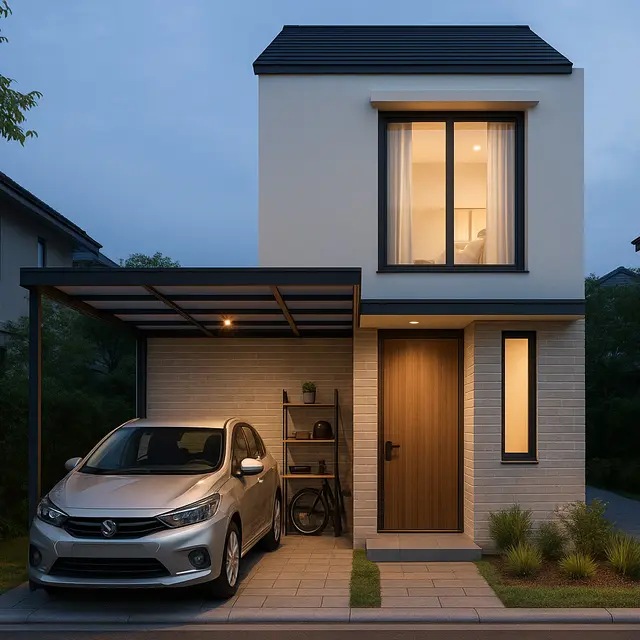 Desain Rumah 6X10 Memanjang 2 Lantai/Ilustrasi gambar oleh AI