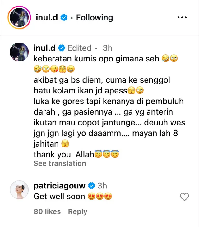 Adam Suseno suami Inul Daratista dapat 8 jahitan usai alami kecelakaan dan pendarahan hebat