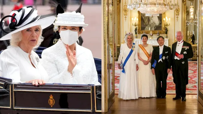 6 Gaya Kembar Ratu Camilla dan Permaisuri Masako dari Jepang saat Agenda Kunjungan Kenegaraan di London