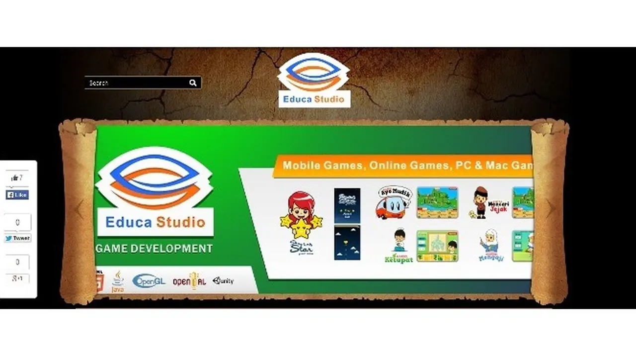 Tampilan laman web Educa Studio 2