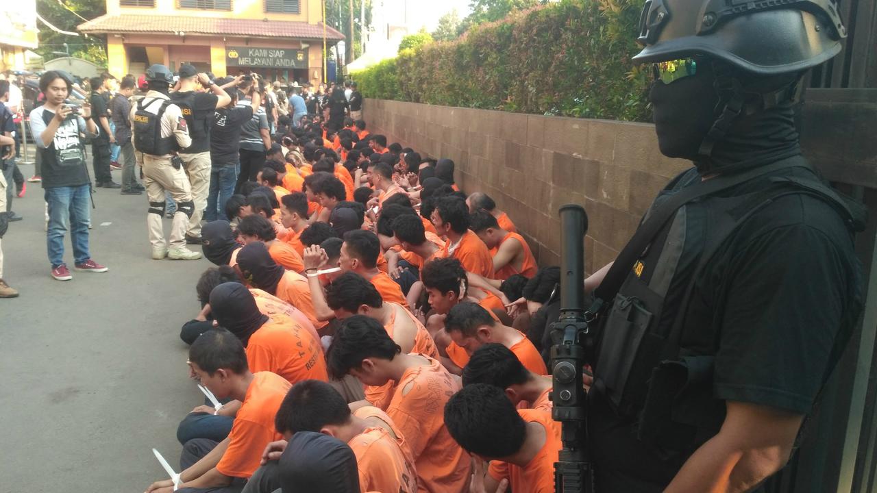 Polres Metro Jakarta Barat mengamankan 183 perusuh saat aksi 21 dan 22 Mei 2019, Kamis (23/5/2019).