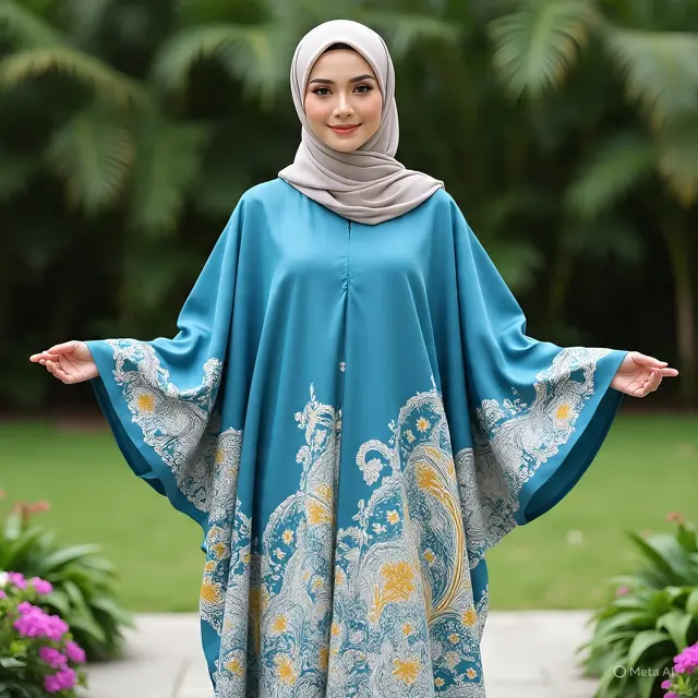 Baju Batik Lengan Lebar untuk Muslimah