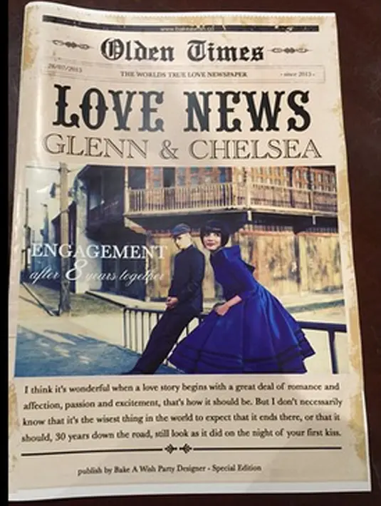 Glenn Alinskie dan Chelsea Olivia bertunangan setelah 8 tahun menjalin hubungan. (Photo : Instagram)