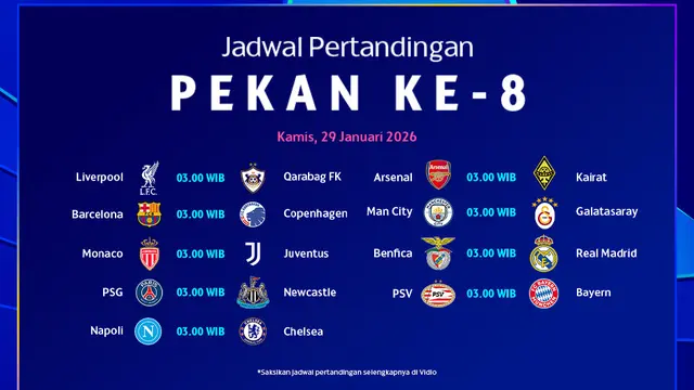 Jadwal UECL Pekan Ke-8 eksklusif tayang di Vidio. (dok. vidio.com)