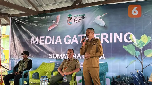 media gathering Mangroves for Coastal Resilience (M4CR) di Deli Serdang, Medan, Sumatra Utara, Senin, 2 Desember 2024.