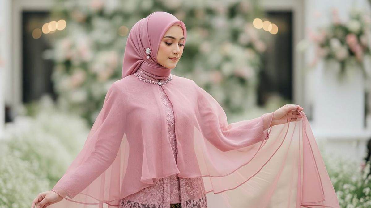 10 Model Gamis Brokat Pesta Warna Dusty Pink Kekinian 2025, Tampil Anggun dan Memukau