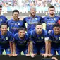 Starting XI Persib Bandung&nbsp;pada laga pembuka Piala Presiden 2024 melawan PSM Makassar di Stadion Si Jalak Harupat, Bandung, Jumat (19/07/2024). (Bola.com/Abdul Aziz)