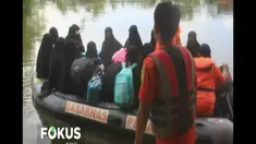 Evakuasi dilakukan menyusul kian tingginya banjir akibat luapan Sungai Kampar akibat curah hujan dan dibukanya pintu Bendungan PLTA Koto Panjang.