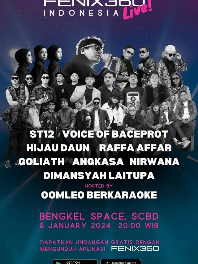Konser FENIX360 Live Indonesia bakal membuat sebuah konser gratis dengan bintang tamu ST12 Hingga Hijau Daun.