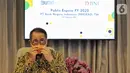 Direktur Utama BNI Royke Tumilaar pada Public Expose BNI Tahun 2020 di Jakarta, Jumat (29/01/2021). Sepanjang tahun 2020, active user BNI Mobile Banking secara year-on-year (yoy) tercatat meningkat sampai 59,6 persen dari 4.878.000 pengguna hingga menyentuh 7.787.000 pengguna. (Liputan6.com/Pool)