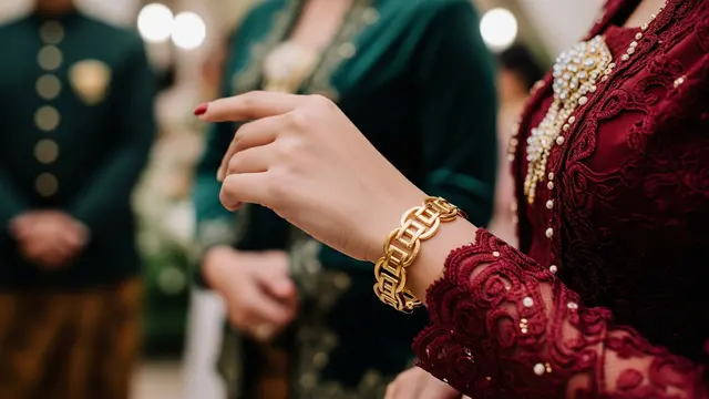 Model Gelang Emas Hollow Elegan untuk Kondangan