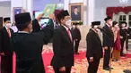 Sejumlah Duta Besar (dubes) Luar Biasa Berkuasa Penuh (LBBP) Republik Indonesia mengucapkan sumpah jabatan di Istana Negara Jakarta, Senin (25/10/2021). Salah satunya adalah Fadjroel Rachan yang menjadi Dubes LBBP RI untuk Republik Kazakhstan merangkap Republik Tajikistan. (Foto: Setpres/Muchlis Jr)