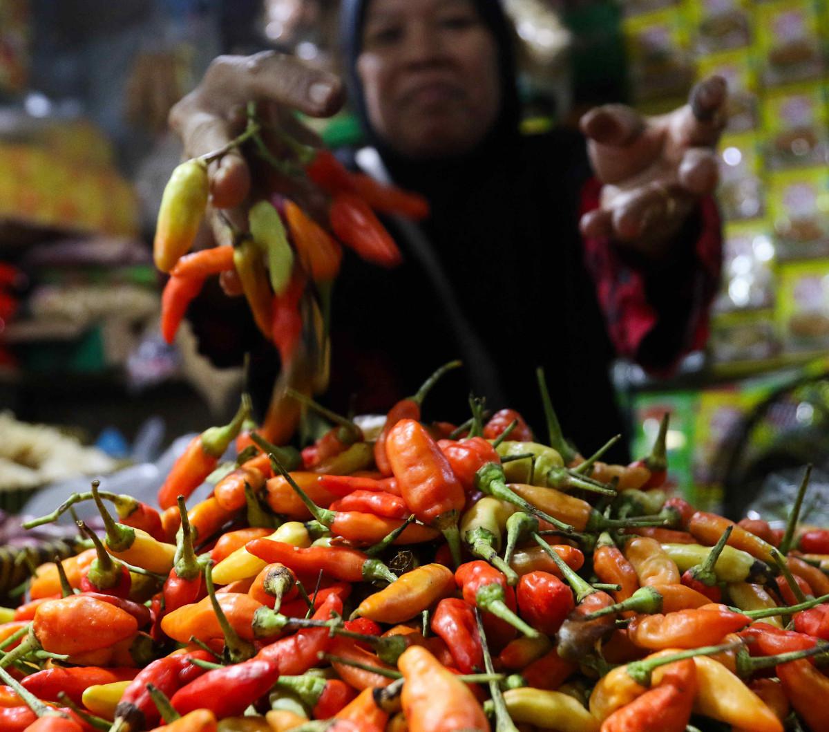 "Untuk cabai rawit dari semula harganya Rp30.000 per kilogram kini naik menjadi Rp60.000 per kilogram," katanya.<br>