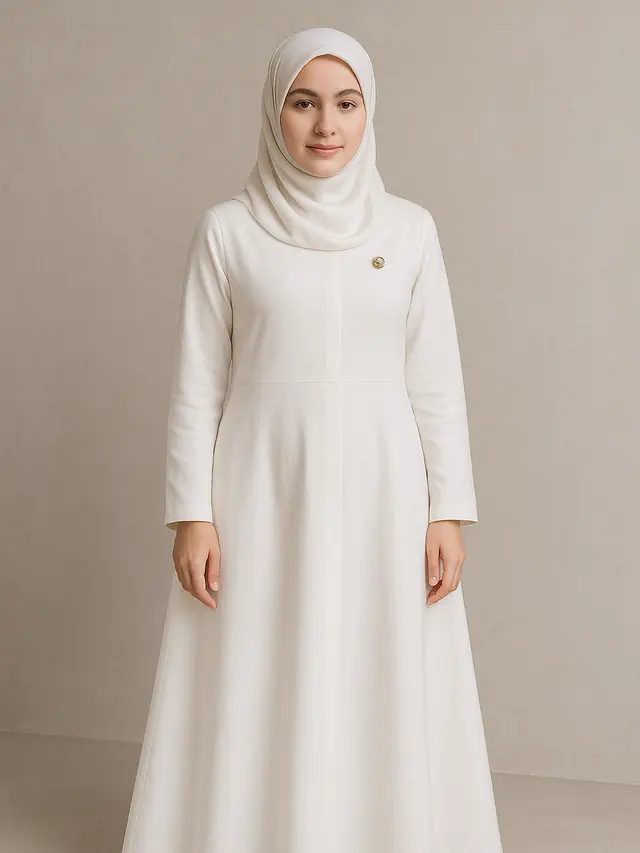 Gamis A-Line Polos untuk Pengajian Maulid Nabi