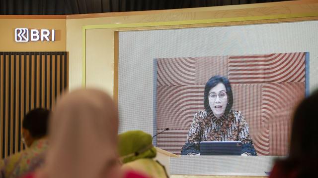 Menteri Keuangan RI Sri Mulyani hadiri peringatan Hari Kartini yang diselenggarakan BRI yang bertajuk Woman (Wonderful & Magnificent). (Dok BRI)