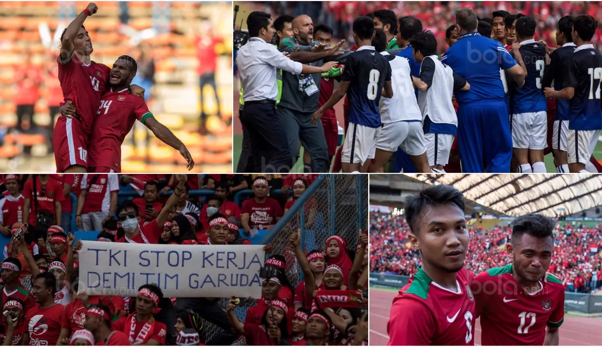 Berikut ini lima momen menarik Timnas Indonesia saat mengalahkan Kamboja 2-0 pada laga terakhir Grup B SEA Games 2017 Malaysia. (Bola.com/Vitalis Yogi Trisna)