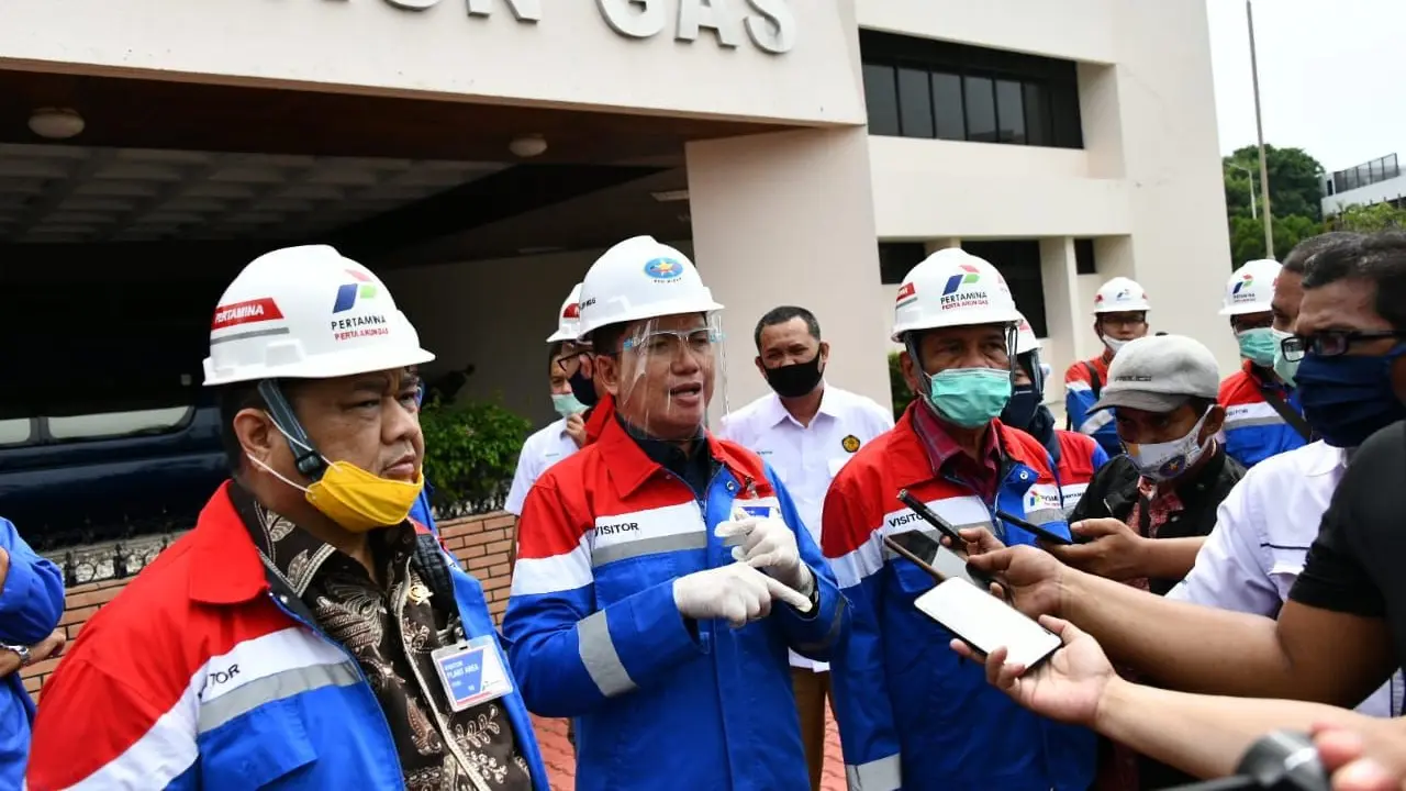 Kepala BPH Migas, M. Fanshurullah Asa dan Tim berkunjung ke PT. Perta Arun Gas (PAG) di Lhokseumawe, Aceh (29/06/2020).  (Dok BPH Migas)