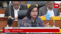 Menteri Keuangan (Menkeu) Sri Mulyani&nbsp;dalam Rapat Kerja dengan Badan Anggaran, Selasa (9/7/2024). (dok: Tira)