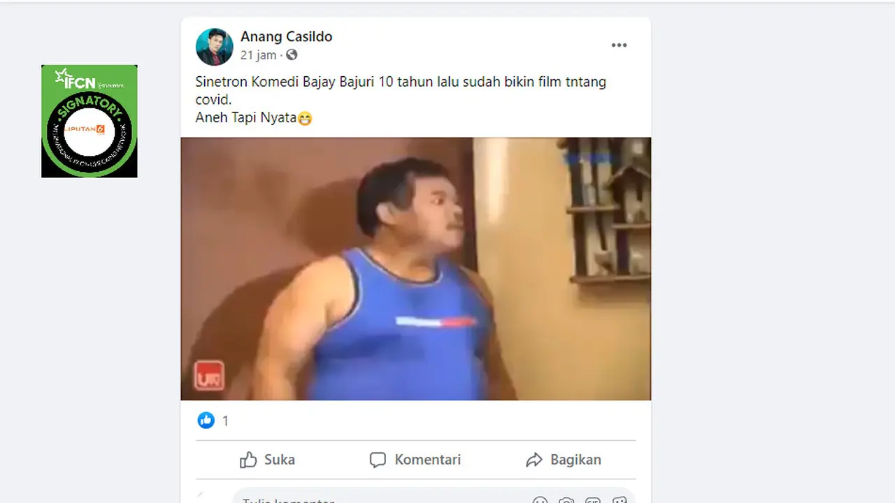 Cek Fakta Liputan6.com mendapati klaim Covid-19 muncul dalam sitkom Bajaj Bajuri sejak 10 tahun lalu