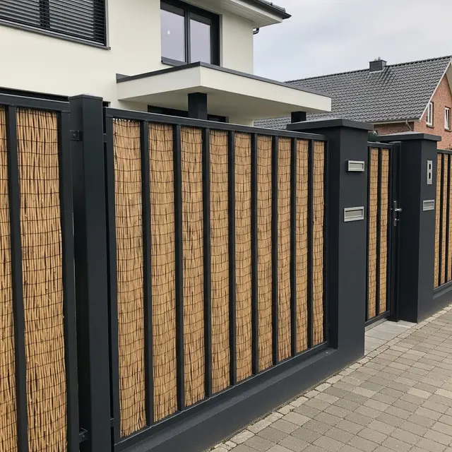 Model Pagar Besi Motif Anyaman Rotan Sintetis 2025 (Image by Gemini)