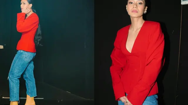 Ardinia Wirasti dalam busana kasual.