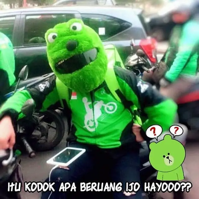 Potret Driver Ojek Online Bergaya Kartun Ini Bikin Ngakak