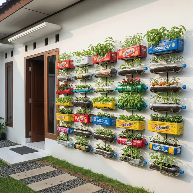 Desain Kebun Sayur Pakai Kaleng Biskuit Bekas
