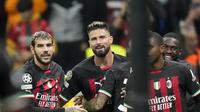 Penyerang AC Milan, Olivier Giroud melakukan selebrasi dengan rekan setimnya usai mencetak gol kedua timnya ke gawang FC Salzburg pada pertandingan lanjutan Grup E Liga Champions di stadion San Siro di Milan, Italia, Kamis (3/11/2022). Giroud mencetak dua gol dan mengantar Milan menang atas Salzburg 4-0.  (AP Photo/Luca Bruno)
