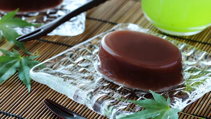 camilan jepang puding kacang merah
