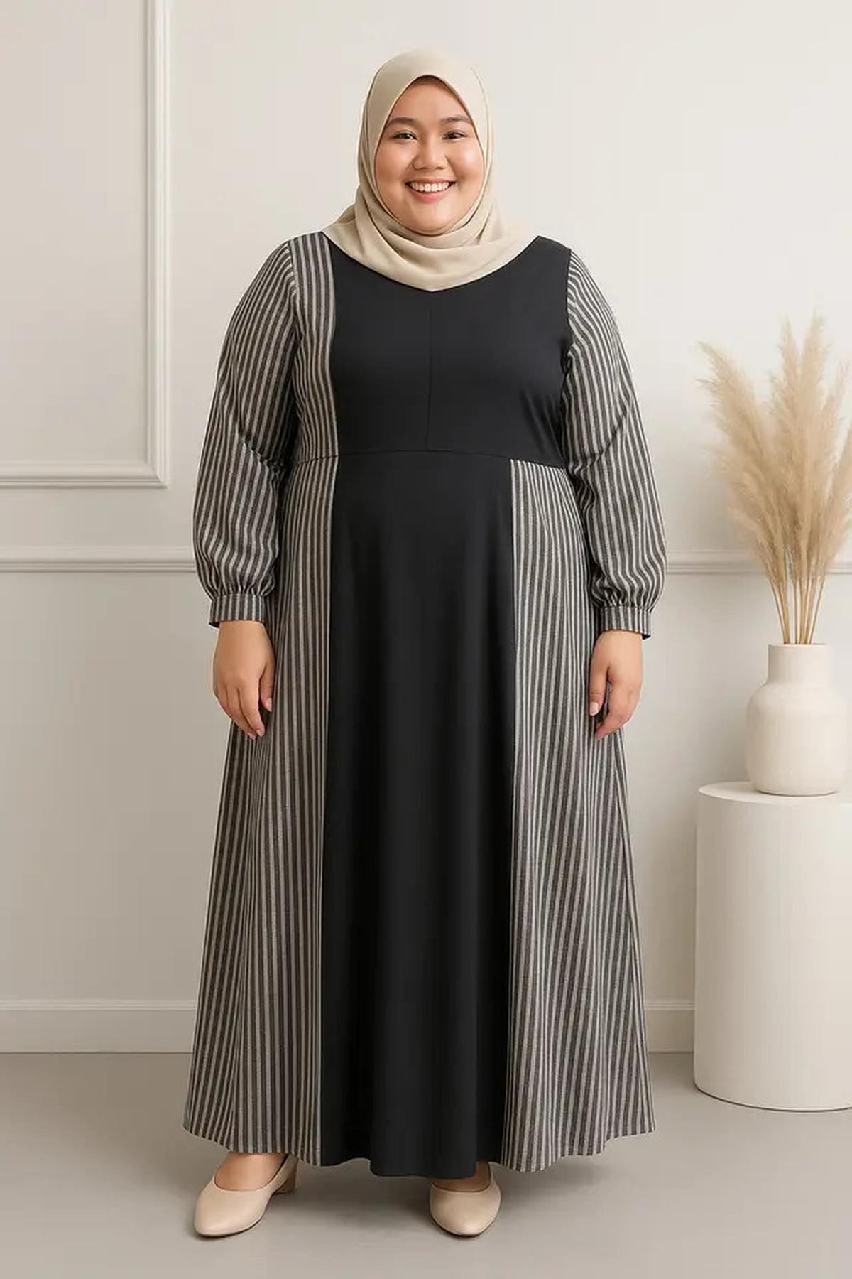 7 Rekomendasi Gamis Salur untuk Orang Gemuk, Lengkap dengan Tips Memilihnya agar Tampil Langsing