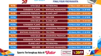 Jadwal Final Four Voli Nusantara Cup 2024 Yogyakarta. (Sumber: Dok. Vidio.com)