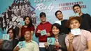 Rizky Febian bersama beberapa musisi foto bersama saat jumpa pers peluncuran album yang bertajuk "Rizky And Friends" di kawasan Kemang, Jakarta, Jumat (6/1). (Liputan6.com/Herman Zakharia)