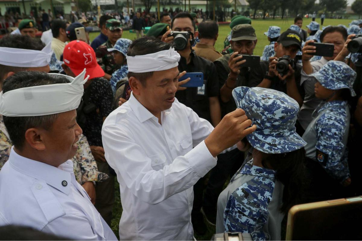 Dedi Mulyadi temui anak-anak yang dibina di Markas Kotrad Depok