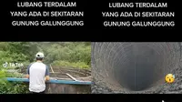 Misterius, Ini Penampakan Lubang Raksasa Terdalam di Kaki Gunung Galunggung (Sumber: TikTok/@rendichu03)